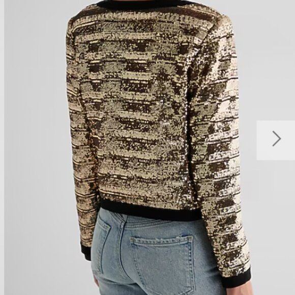 Tipped Sequin Striped Jacket - Picture 2 of 3